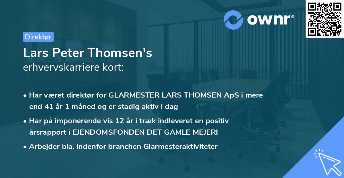 Lars Peter Thomsen's erhvervskarriere kort