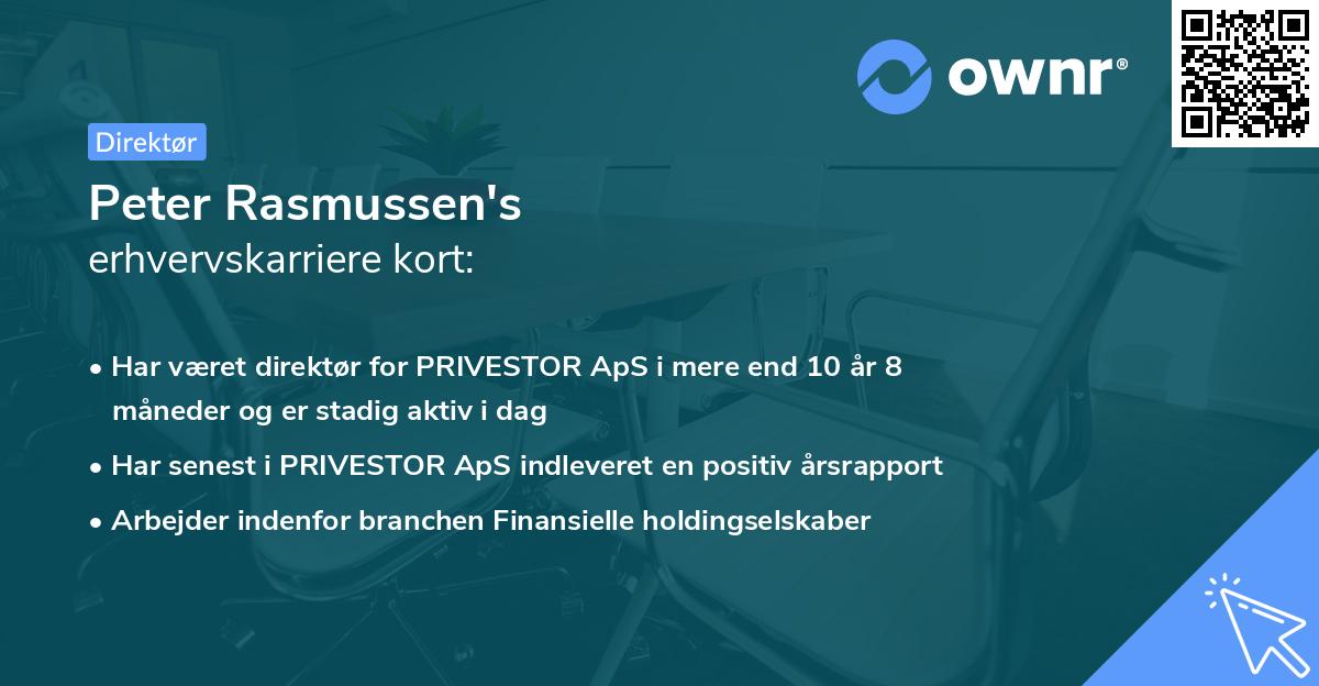 Peter Rasmussen's erhvervskarriere kort