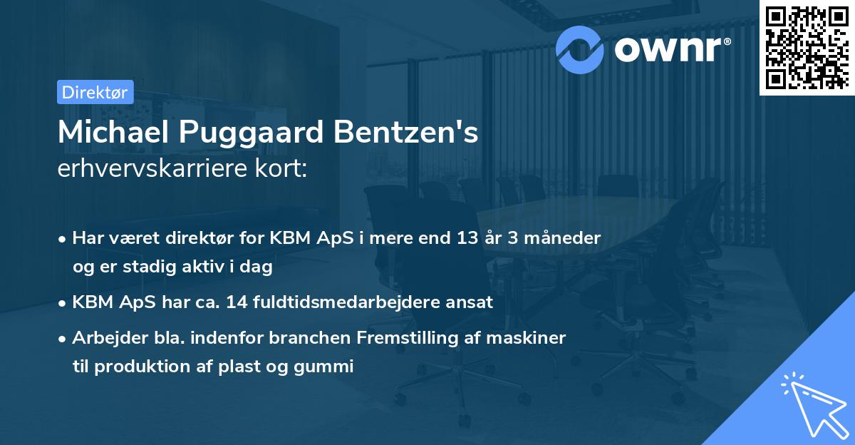 Michael Puggaard Bentzen's erhvervskarriere kort