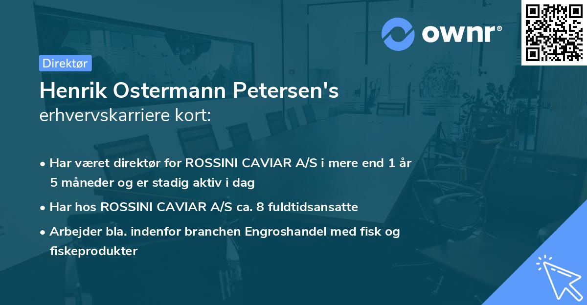 Henrik Ostermann Petersen's erhvervskarriere kort