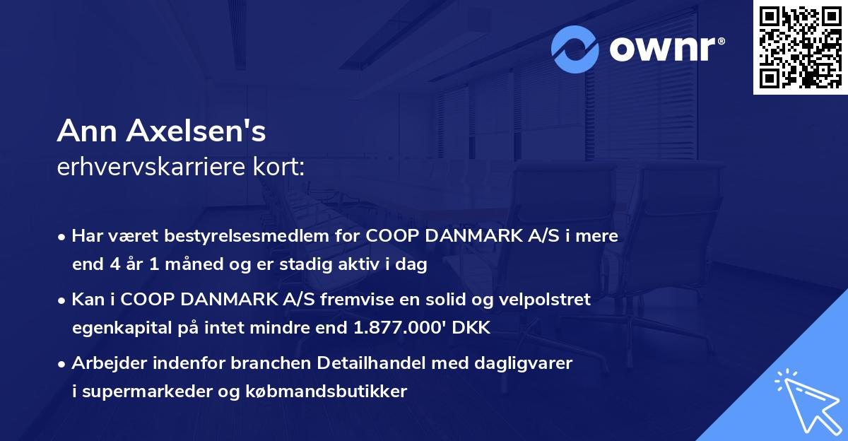 Ann Axelsen's erhvervskarriere kort
