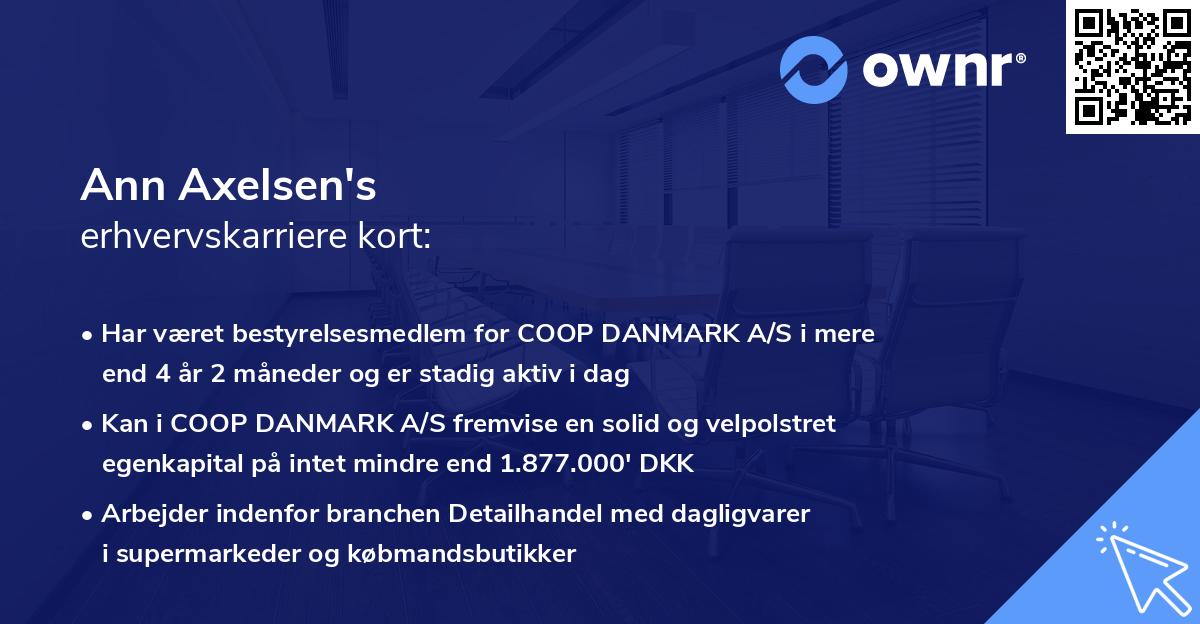 Ann Axelsen's erhvervskarriere kort
