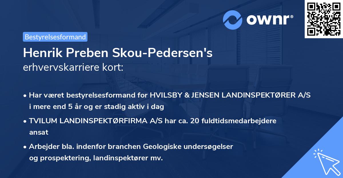 Henrik Preben Skou-Pedersen's erhvervskarriere kort