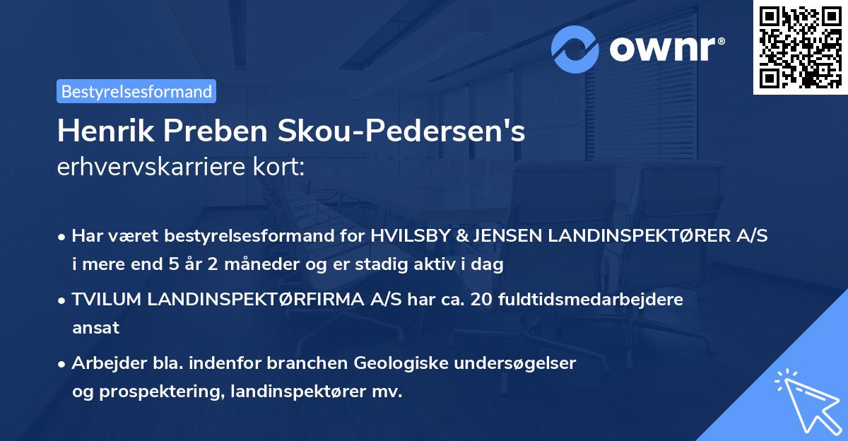 Henrik Preben Skou-Pedersen's erhvervskarriere kort