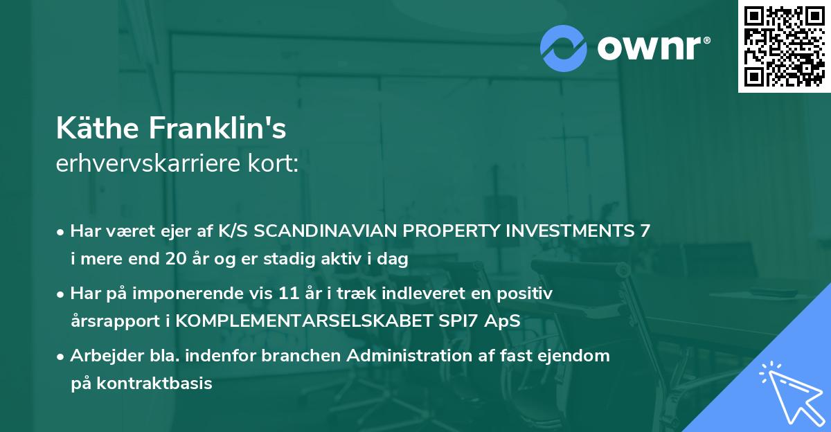 Käthe Franklin's erhvervskarriere kort