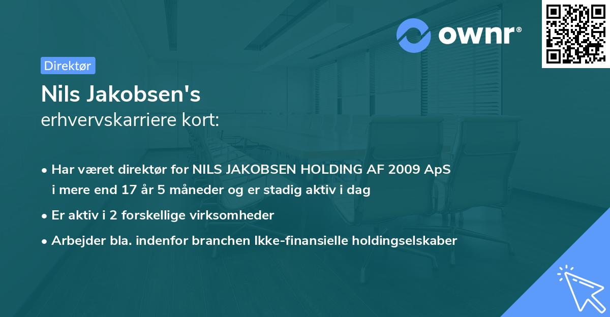 Nils Jakobsen's erhvervskarriere kort