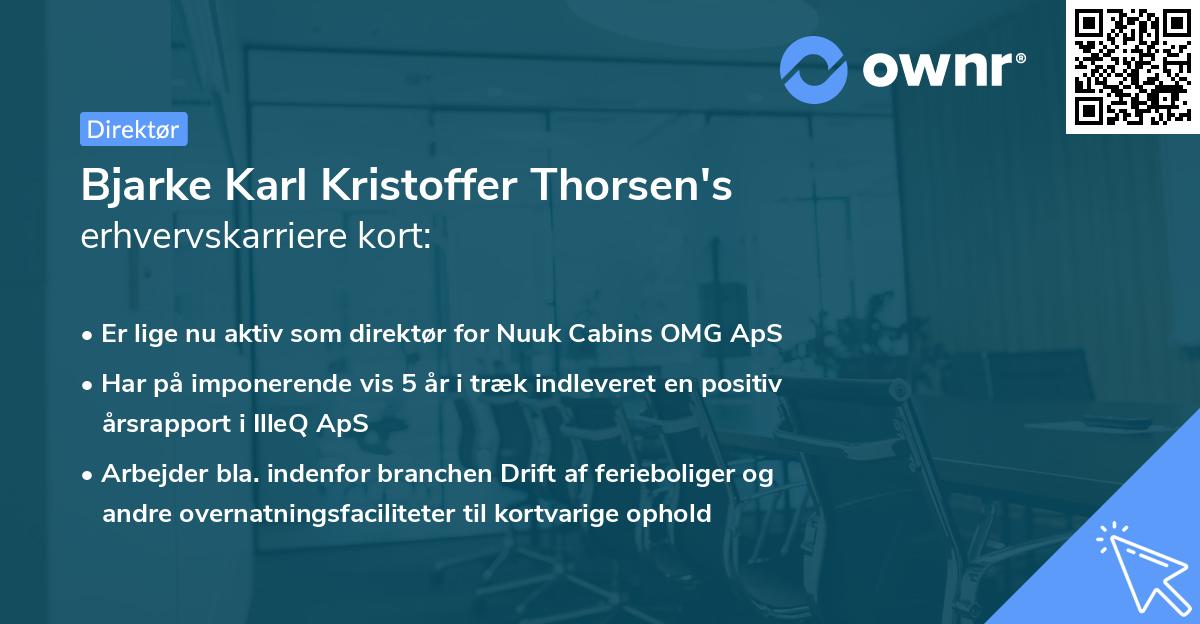 Bjarke Karl Kristoffer Thorsen's erhvervskarriere kort