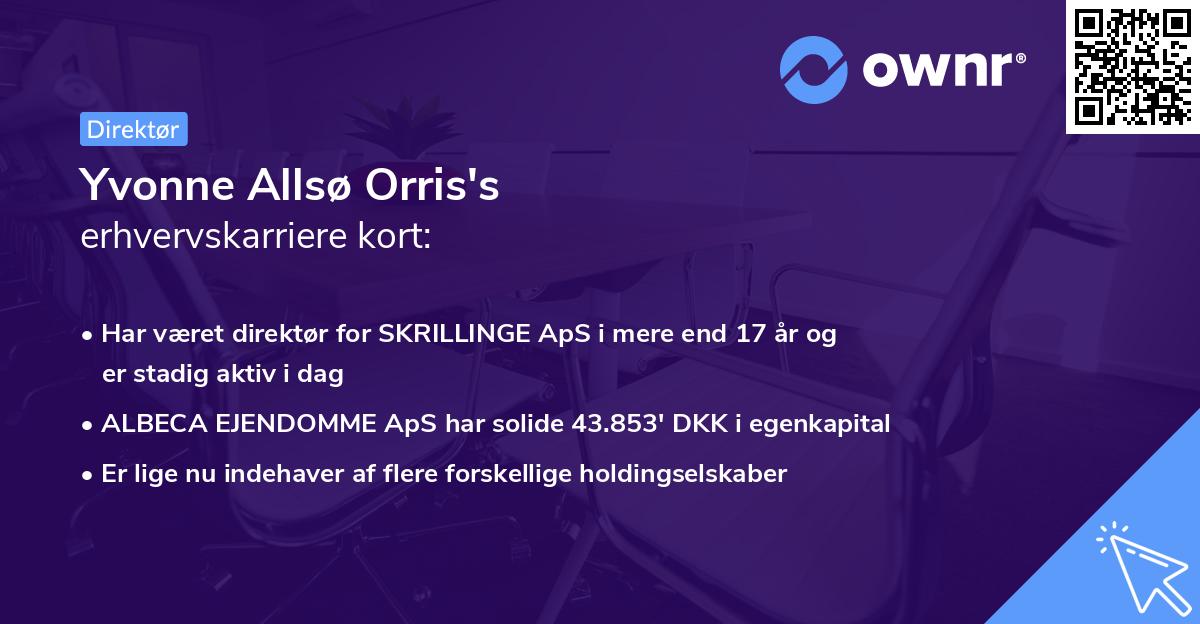 Yvonne Allsø Orris's erhvervskarriere kort