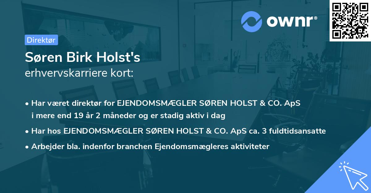 Søren Birk Holst's erhvervskarriere kort