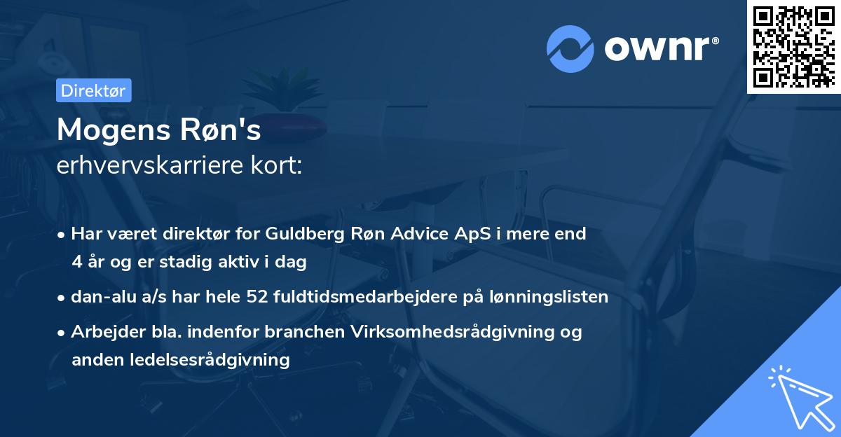 Mogens Røn's erhvervskarriere kort