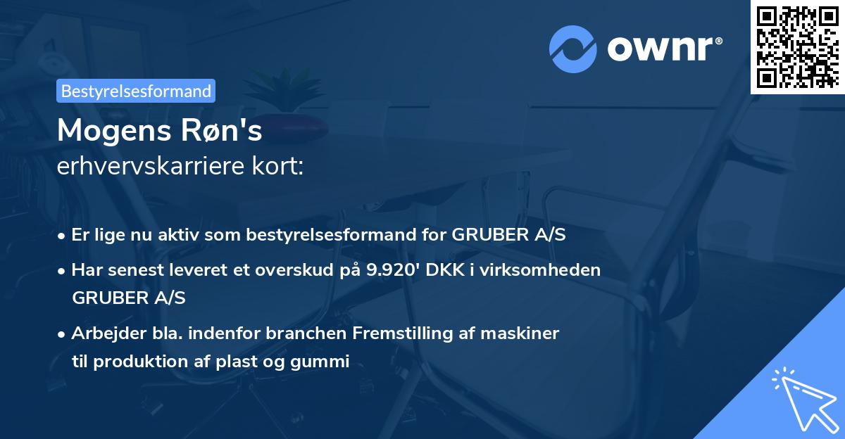 Mogens Røn's erhvervskarriere kort