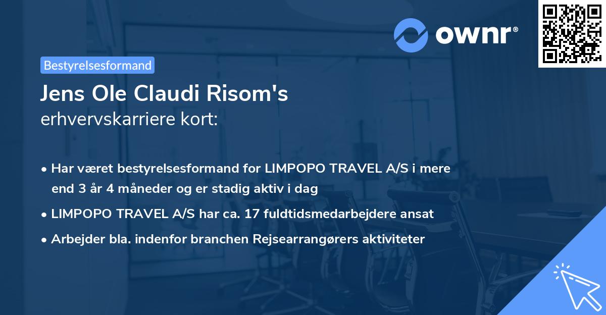 Jens Ole Claudi Risom's erhvervskarriere kort