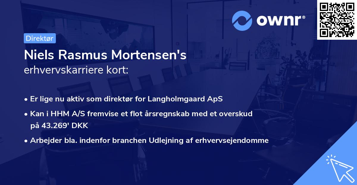 Niels Rasmus Mortensen's erhvervskarriere kort