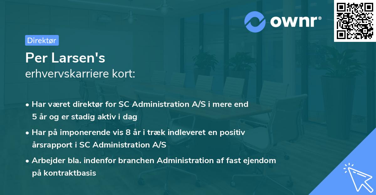 Per Larsen's erhvervskarriere kort