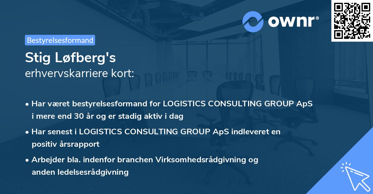 Stig Løfberg's erhvervskarriere kort