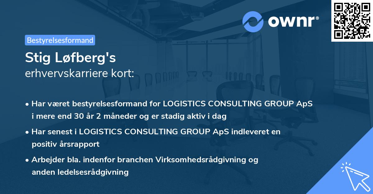 Stig Løfberg's erhvervskarriere kort