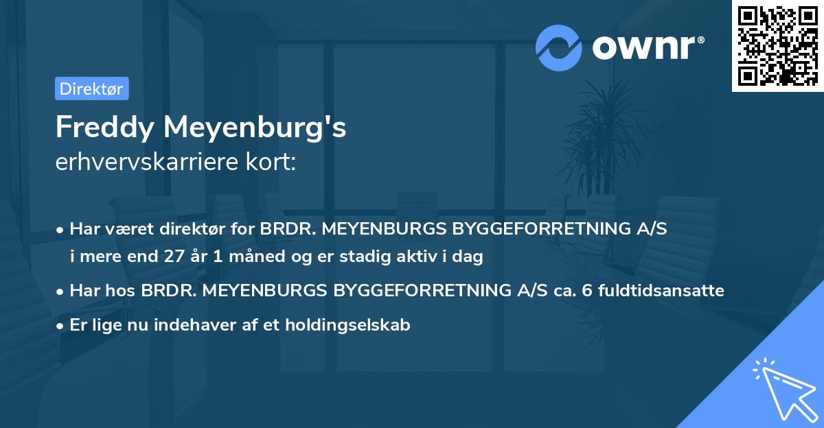 Freddy Meyenburg's erhvervskarriere kort