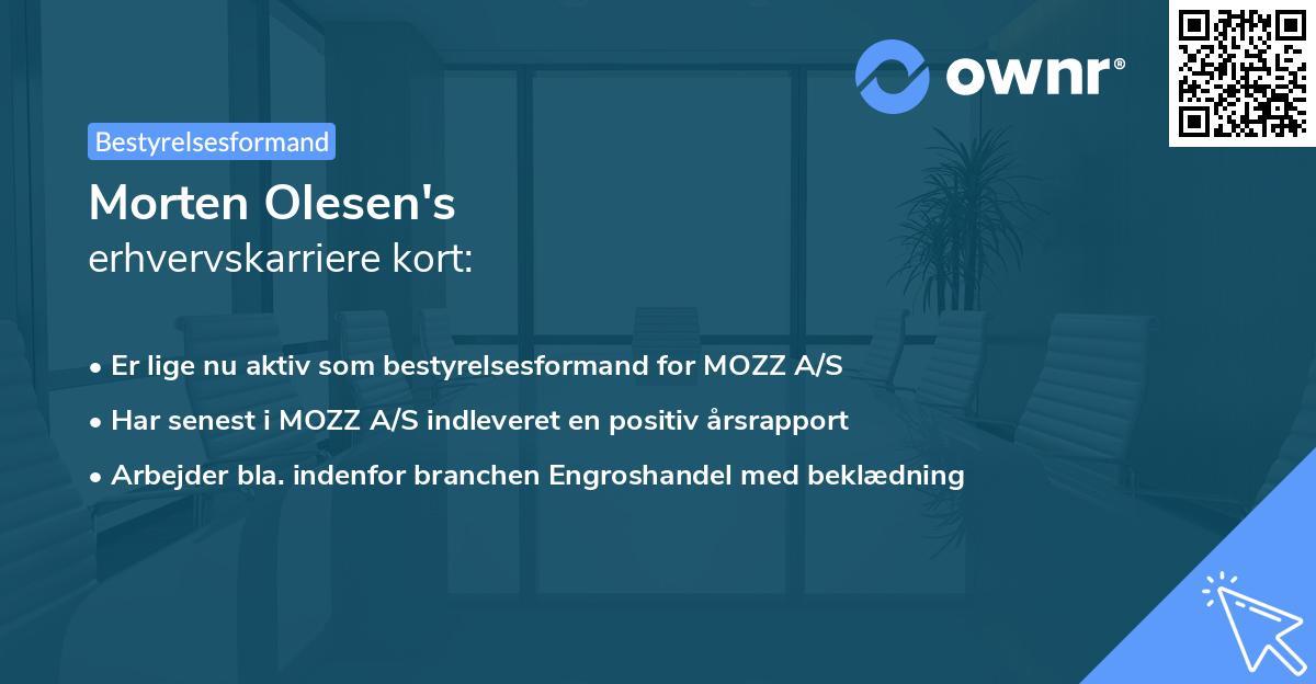 Morten Olesen's erhvervskarriere kort