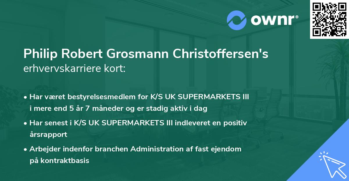 Philip Robert Grosmann Christoffersen's erhvervskarriere kort