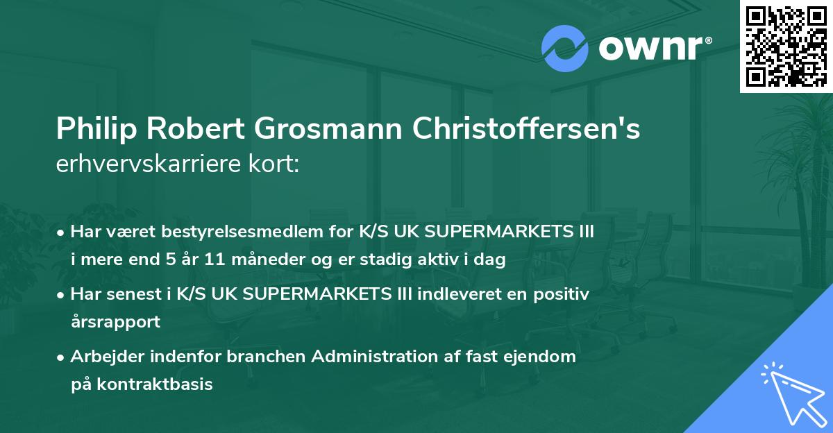 Philip Robert Grosmann Christoffersen's erhvervskarriere kort