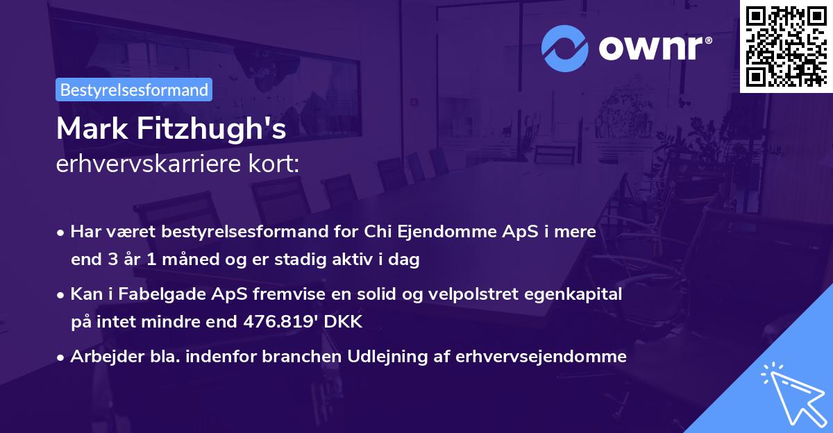 Mark Fitzhugh's erhvervskarriere kort