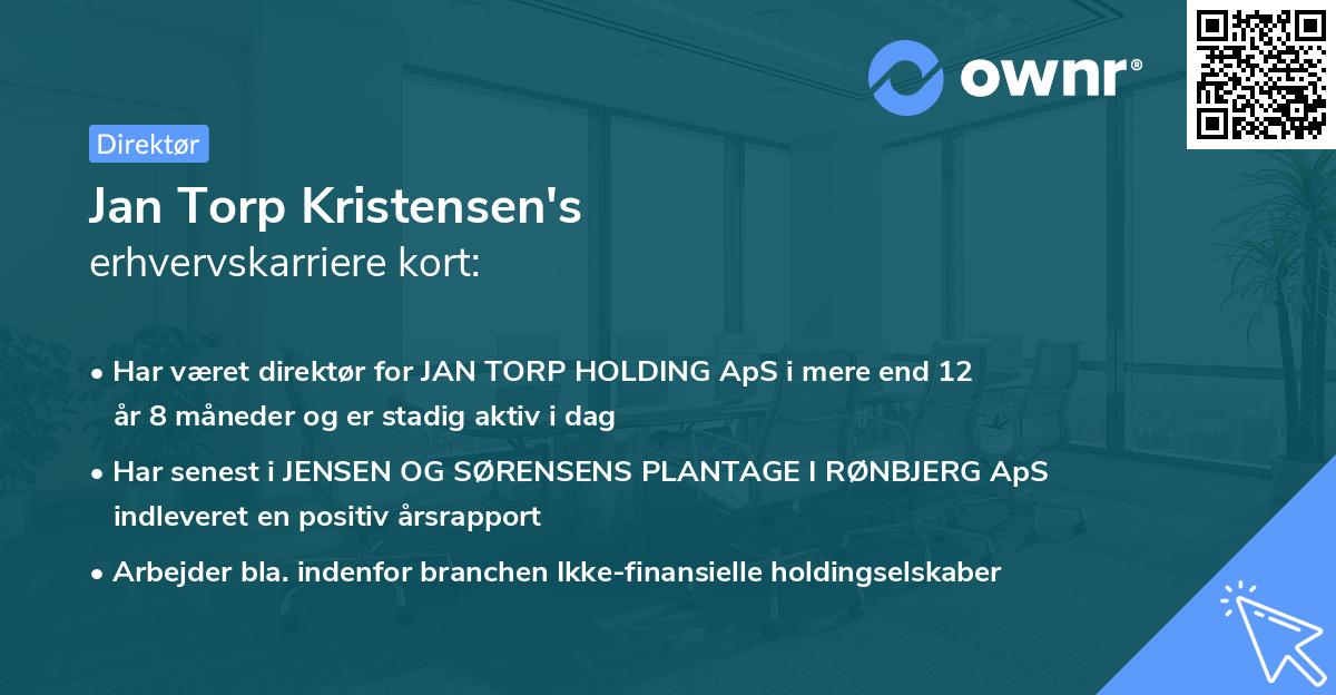 Jan Torp Kristensen's erhvervskarriere kort