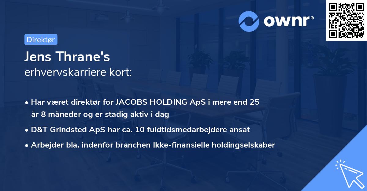 Jens Thrane's erhvervskarriere kort
