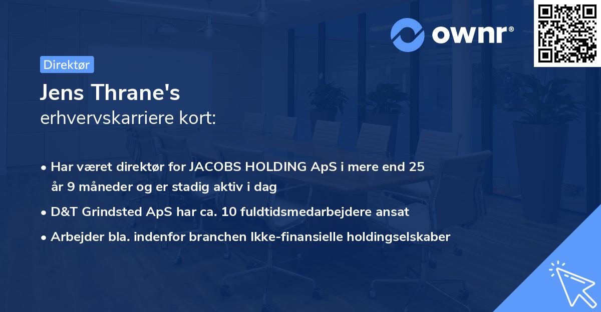 Jens Thrane's erhvervskarriere kort