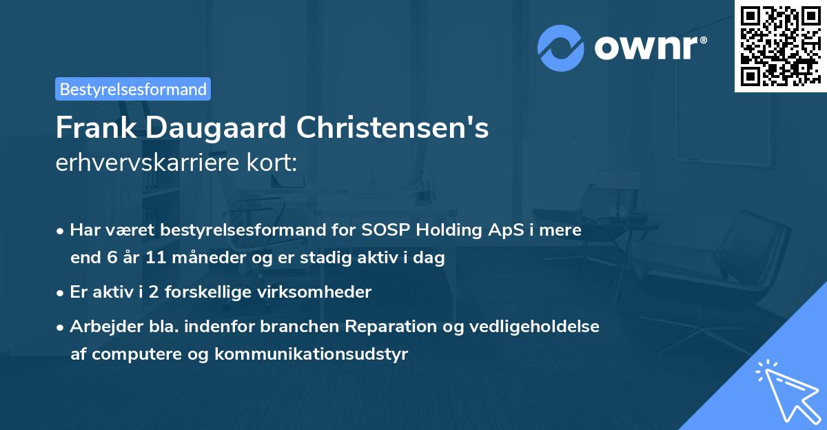 Frank Daugaard Christensen's erhvervskarriere kort