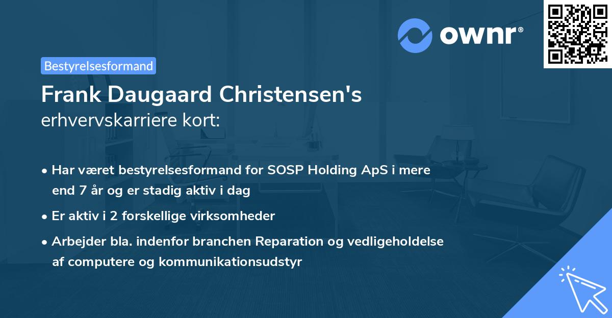 Frank Daugaard Christensen's erhvervskarriere kort