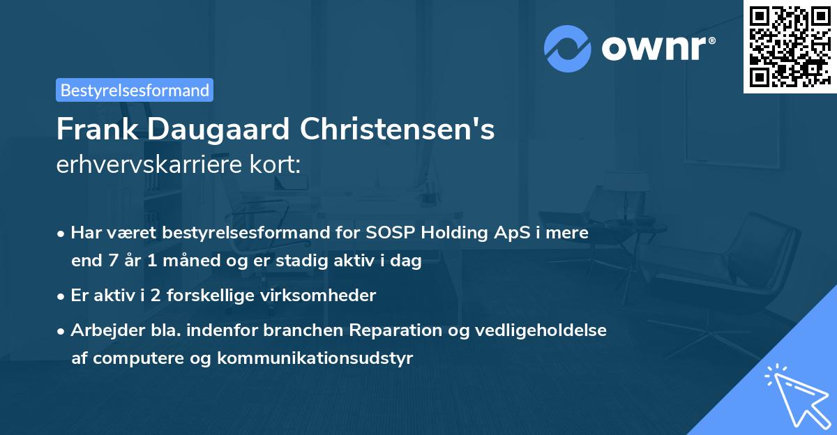 Frank Daugaard Christensen's erhvervskarriere kort