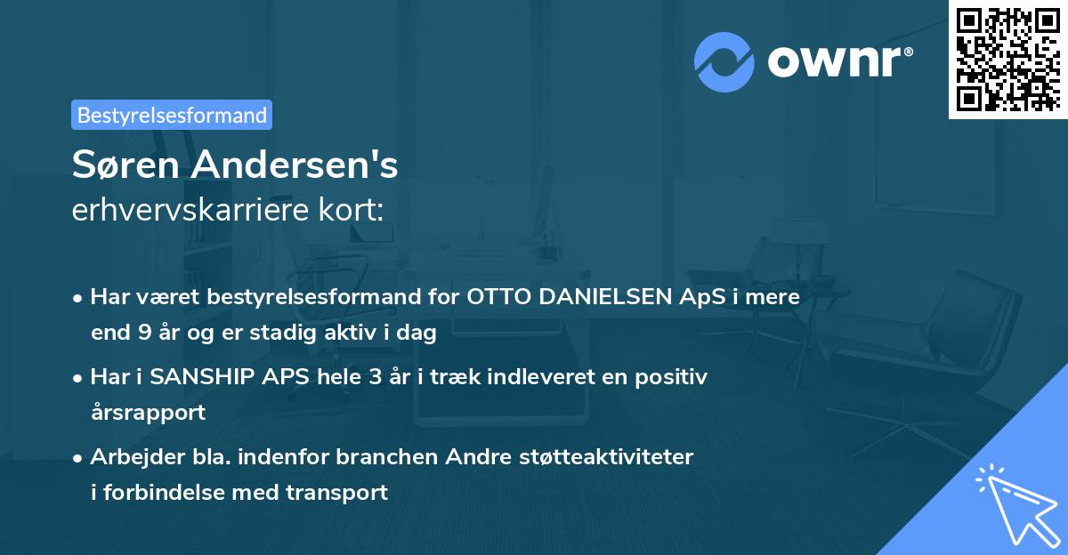 Søren Andersen's erhvervskarriere kort