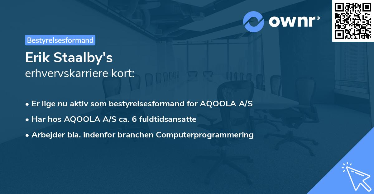 Erik Staalby's erhvervskarriere kort