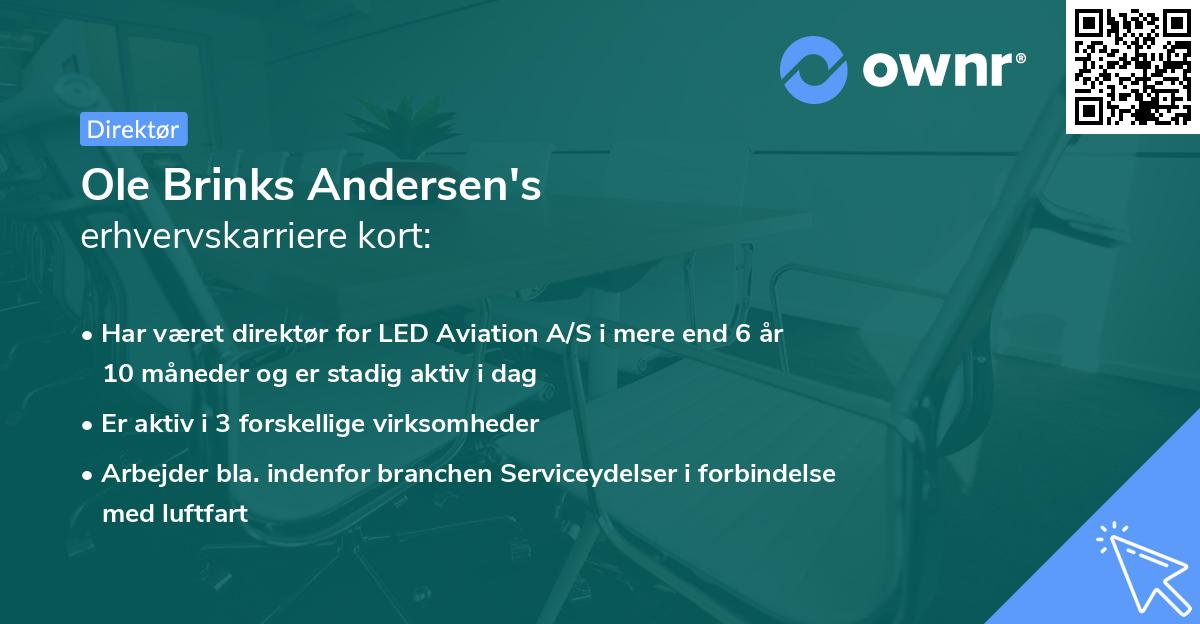Ole Brinks Andersen's erhvervskarriere kort