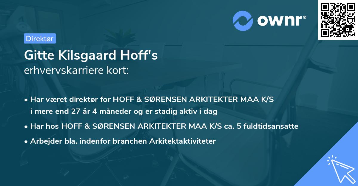 Gitte Kilsgaard Hoff's erhvervskarriere kort