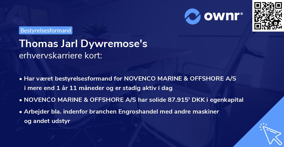 Thomas Jarl Dywremose's erhvervskarriere kort