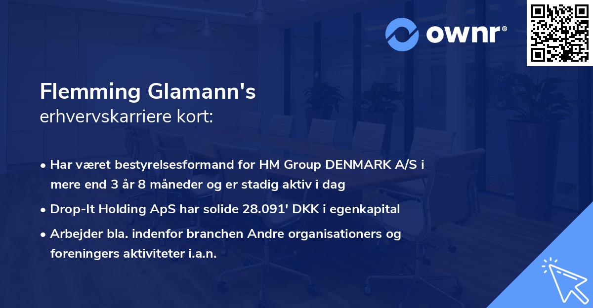 Flemming Glamann's erhvervskarriere kort