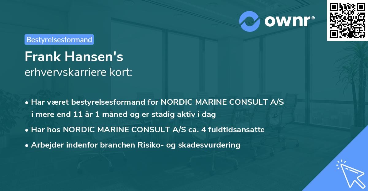 Frank Hansen's erhvervskarriere kort