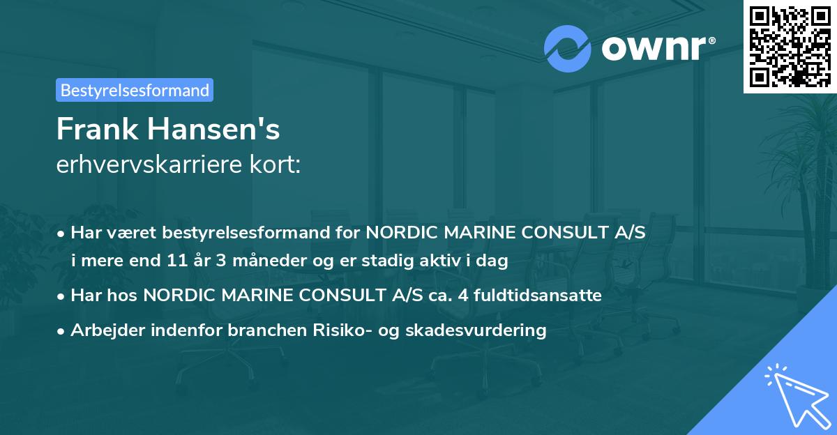 Frank Hansen's erhvervskarriere kort