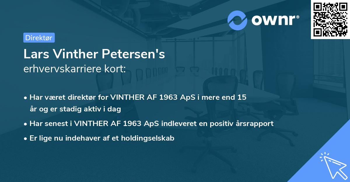 Lars Vinther Petersen's erhvervskarriere kort