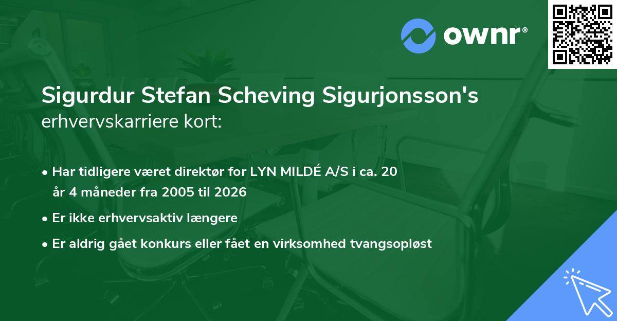 Sigurdur Stefan Scheving Sigurjonsson's erhvervskarriere kort