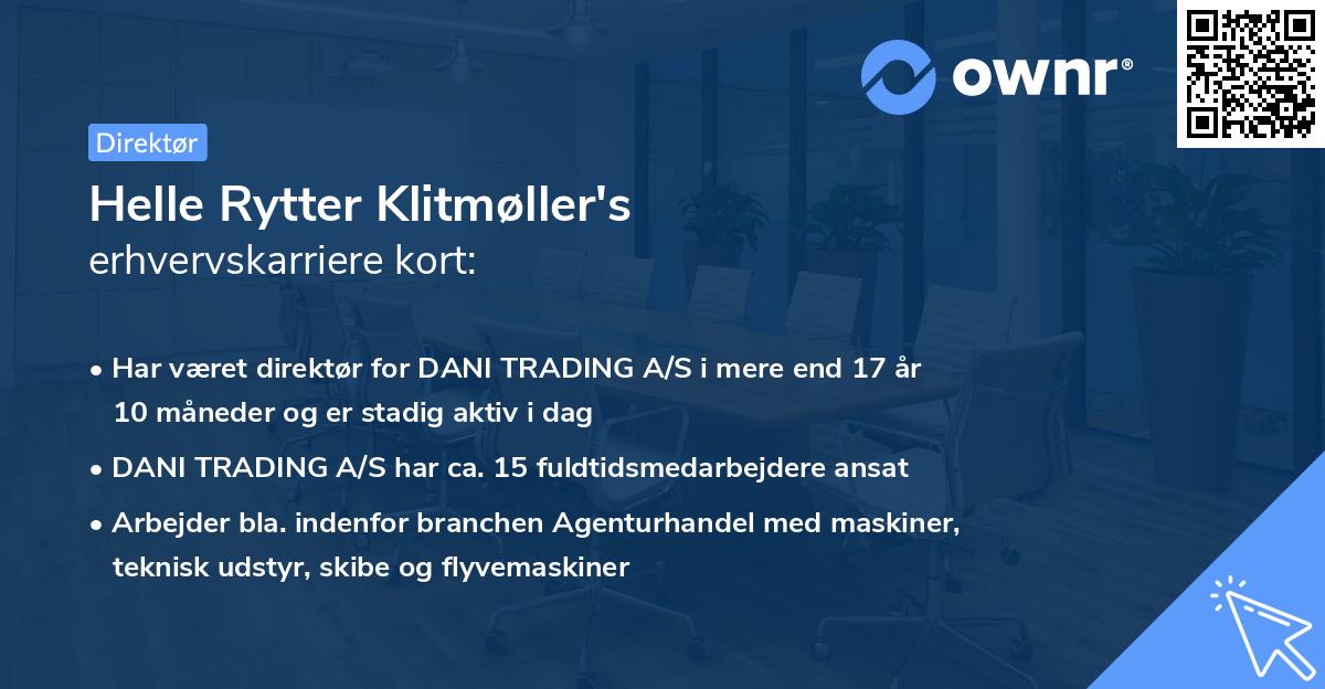 Helle Rytter Klitmøller's erhvervskarriere kort