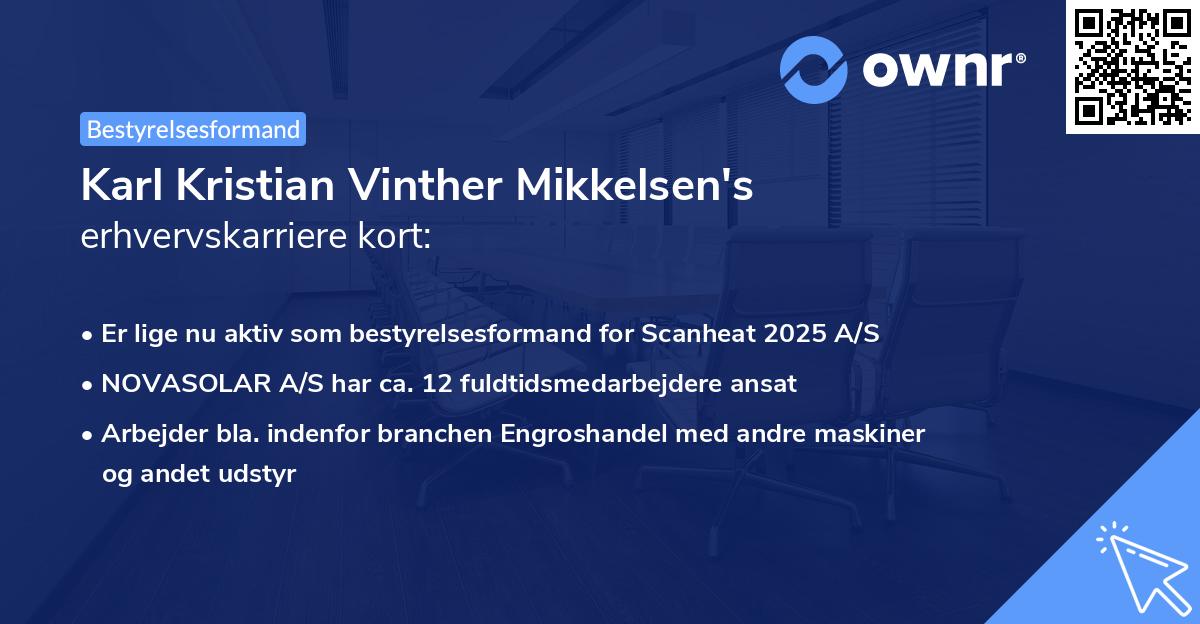 Karl Kristian Vinther Mikkelsen's erhvervskarriere kort