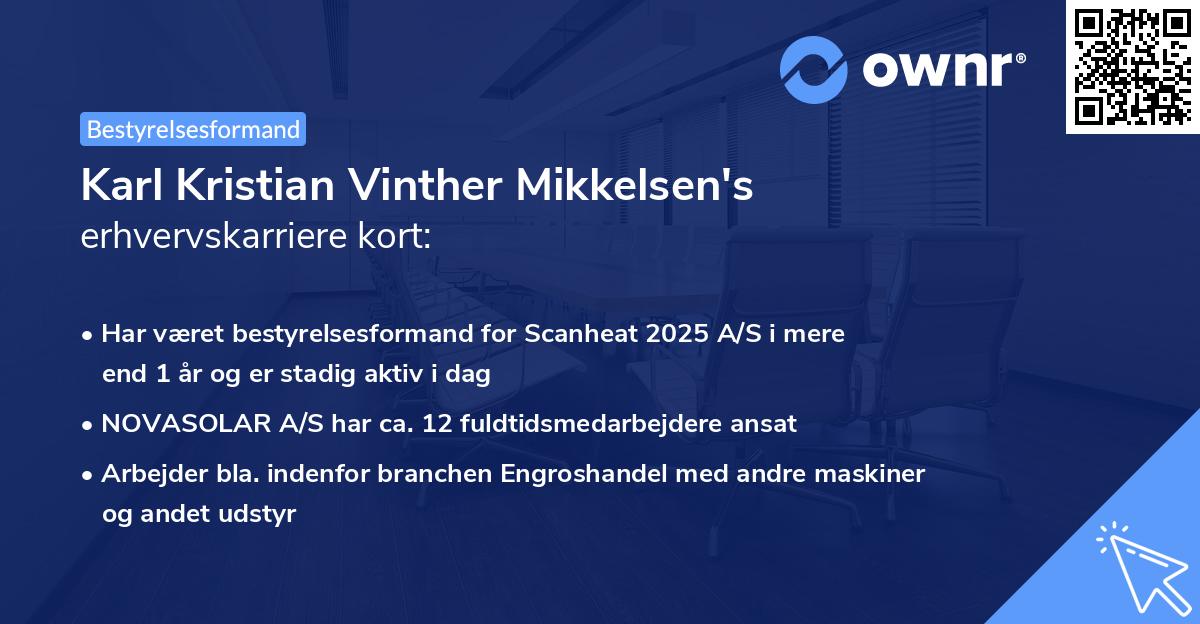 Karl Kristian Vinther Mikkelsen's erhvervskarriere kort