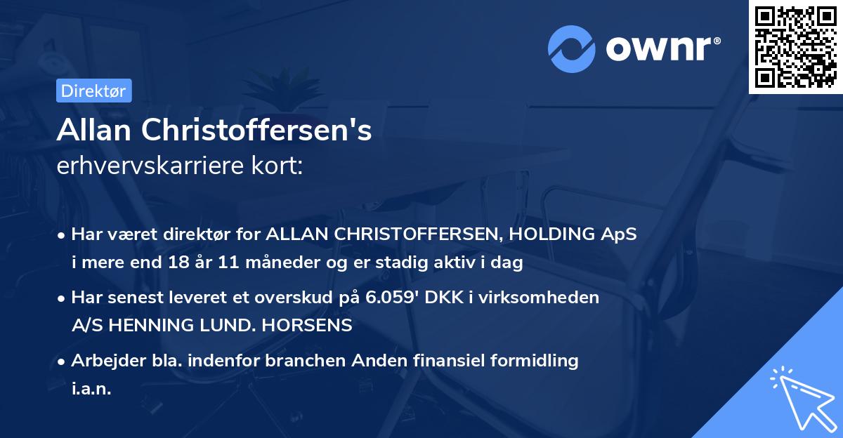 Allan Christoffersen's erhvervskarriere kort