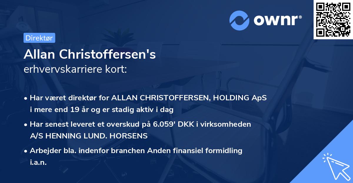 Allan Christoffersen's erhvervskarriere kort