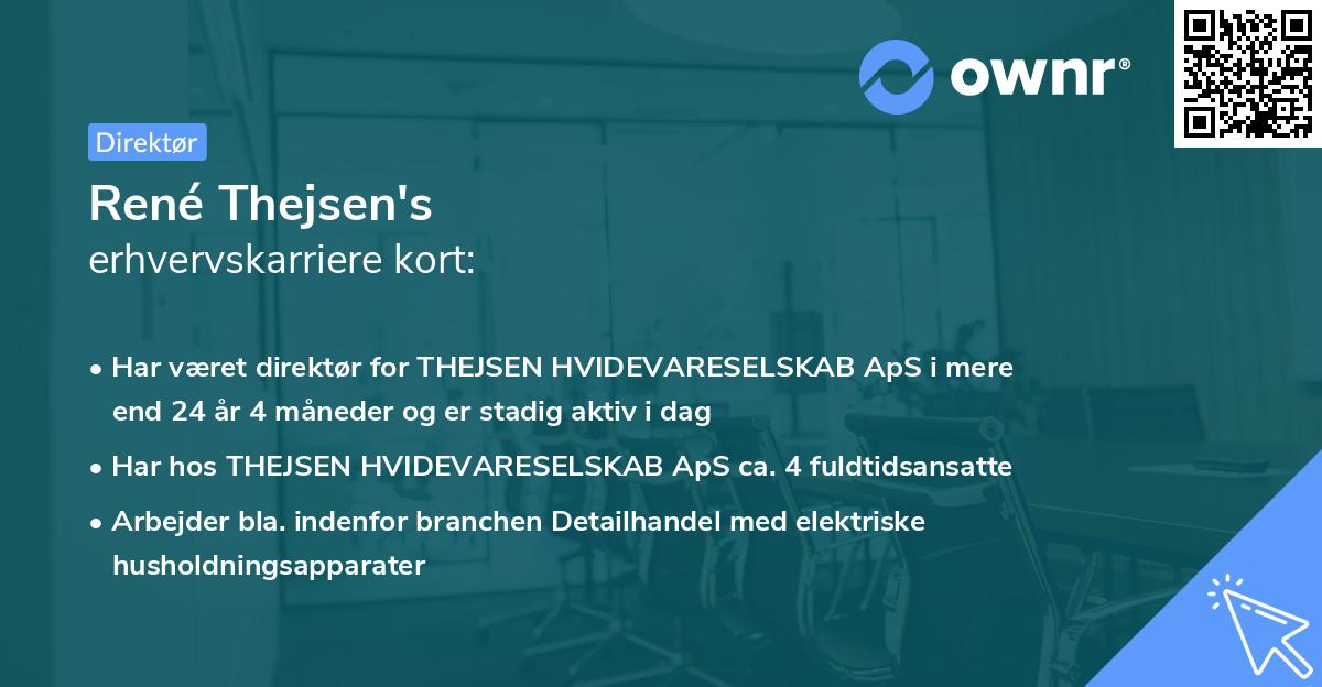 René Thejsen's erhvervskarriere kort