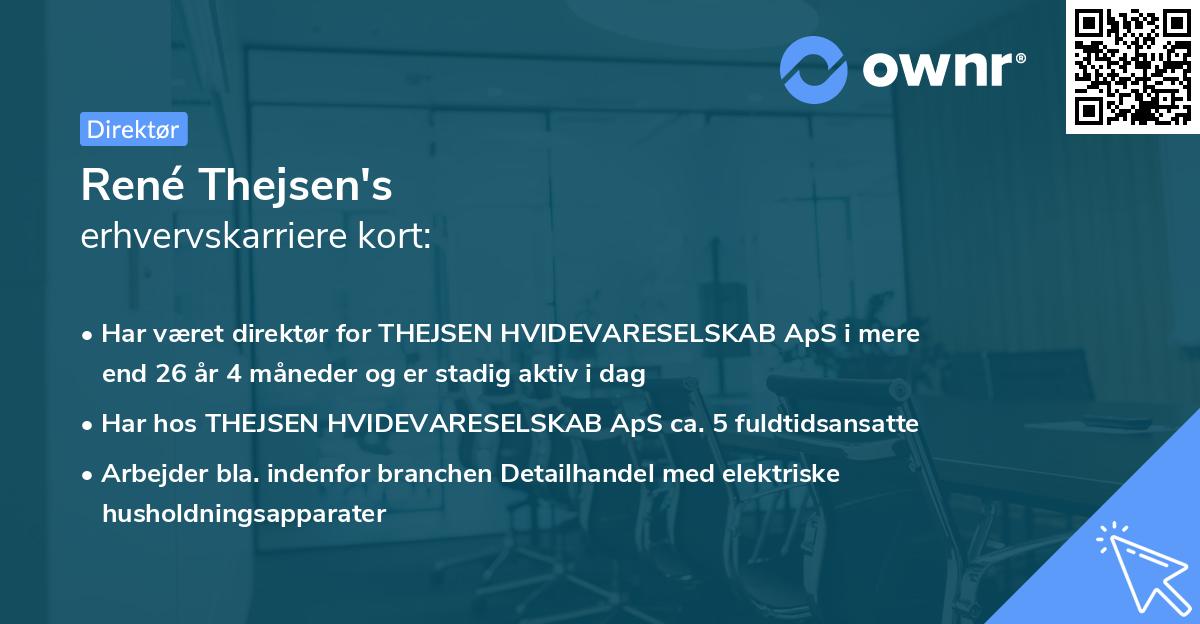 René Thejsen's erhvervskarriere kort