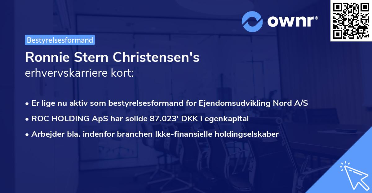 Ronnie Stern Christensen's erhvervskarriere kort
