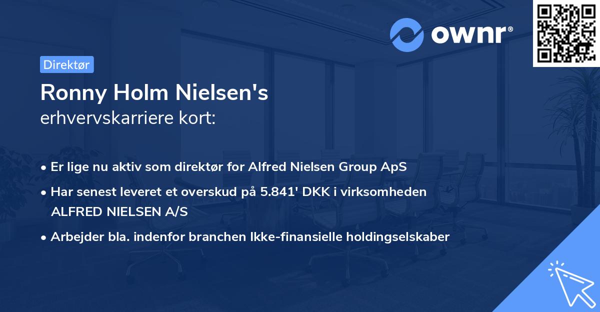 Ronny Holm Nielsen's erhvervskarriere kort